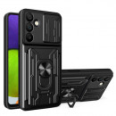 Husa Samsung Galaxy A16, Protectie camera, Inel, Slot Card, Black