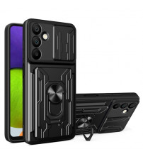 Husa Samsung Galaxy A16, Protectie camera, Inel, Slot Card, Black