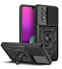 Husa Samsung Galaxy A33 5G Antisoc, Protectie camera, Inel, Black