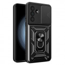 Husa Samsung Galaxy A36 Antisoc, Protectie camera, Inel, Black