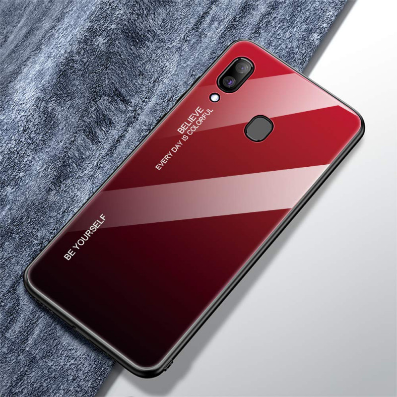 Husa Samsung Galaxy A40 Gradient Glass, Red+Black
