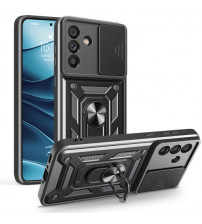 Husa Samsung Galaxy A56 Antisoc, Protectie camera, Inel, Black