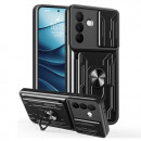 Husa Samsung Galaxy A56, Protectie camera, Inel, Slot Card, Black