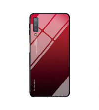 Husa Samsung Galaxy A8 Plus 2018 Gradient Glass, Red-Black