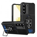 Husa Samsung Galaxy S23 Plus, Protectie camera, Slot Card, Black