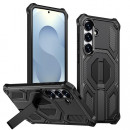 Husa Samsung Galaxy S24, Premium Antisoc, Stand Magnetic, Black