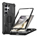 Husa Samsung Galaxy S24 Ultra, Premium Antisoc, Stand Magnetic, Black