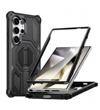 Husa Samsung Galaxy S24 Ultra, Premium Antisoc, Stand Magnetic, Black