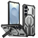 Husa Samsung Galaxy S25, Premium Antisoc, Stand Magnetic, Grey