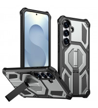Husa Samsung Galaxy S25, Premium Antisoc, Stand Magnetic, Grey