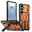 Husa Samsung Galaxy S25, Premium Antisoc, Stand Magnetic, Orange