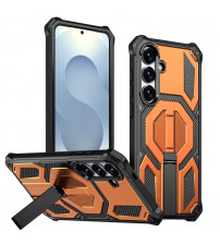 Husa Samsung Galaxy S25, Premium Antisoc, Stand Magnetic, Orange