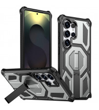 Husa Samsung Galaxy S25 Ultra, Premium Antisoc, Stand Magnetic, Grey
