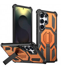 Husa Samsung Galaxy S25 Ultra, Premium Antisoc, Stand Magnetic, Orange