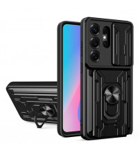 Husa Samsung Galaxy S26 Ultra, Protectie camera, Inel, Slot Card, Black