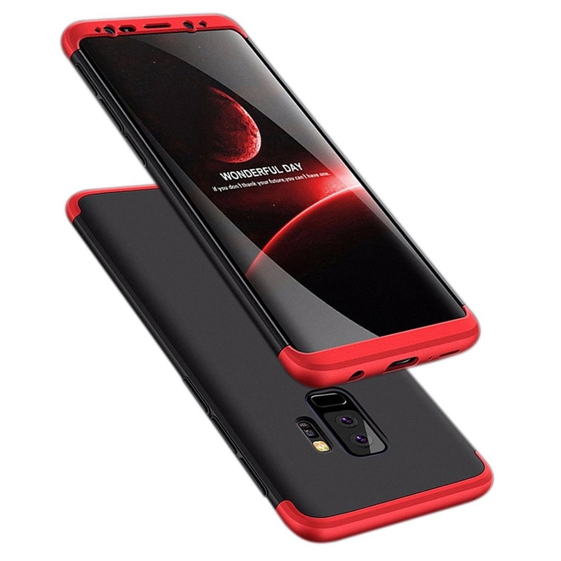 Follow us crumpled complete Husa Samsung S9 Plus GKK Full Cover 360, Black-Red - TemperedGlass.ro