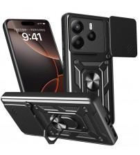 Husa Xiaomi Redmi Note 14 5G Antisoc, Protectie camera, Inel, Black