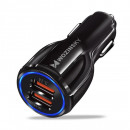 Incarcator auto Wozinsky, Quick Charge QC3.0, 2 X USB, Black