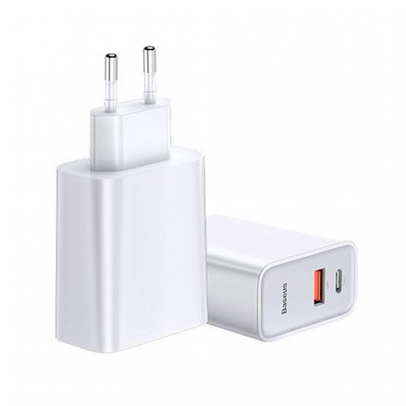 Incarcator Baseus Speed PPS, Quick Charger 30W, PD, Type-C + USB, White
