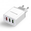 Incarcator Wozinsky, Quick Charge QC3.0, 3 X USB, 30W, White