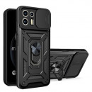 Husa Motorola Edge 20 Lite Antisoc, Protectie camera, Inel, Black