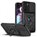 Husa Motorola Edge 30 Pro Antisoc, Protectie camera, Inel, Black