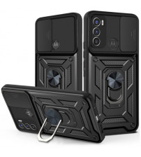 Husa Motorola Moto G60 Antisoc, Protectie camera, Inel, Black