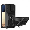 Husa Samsung Galaxy A02s, Protectie camera, Inel, Slot Card, Black