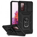 Husa Samsung Galaxy S20 FE Antisoc, Protectie camera, Inel, Black
