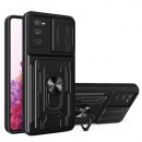 Husa Samsung Galaxy S20 FE, Protectie camera, Inel, Slot Card, Black