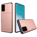 Husa Samsung Galaxy S20 Plus Antisoc, Slot card, Rose Gold