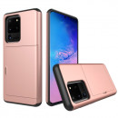 Husa Samsung Galaxy S20 Ultra Antisoc, Slot card, Rose Gold