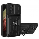 Husa Samsung Galaxy S21 Ultra, Protectie camera, Inel, Slot Card, Black