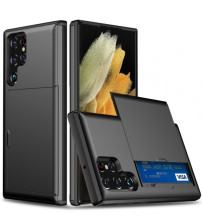 Husa Samsung Galaxy S23 Ultra Antisoc, Slot card, Black