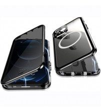 Husa Privacy iPhone 13 MagSafe 360 (fata+spate sticla), Black