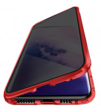 Husa PRIVACY 360 iPhone 12 / 12 Pro (fata+spate sticla), Red